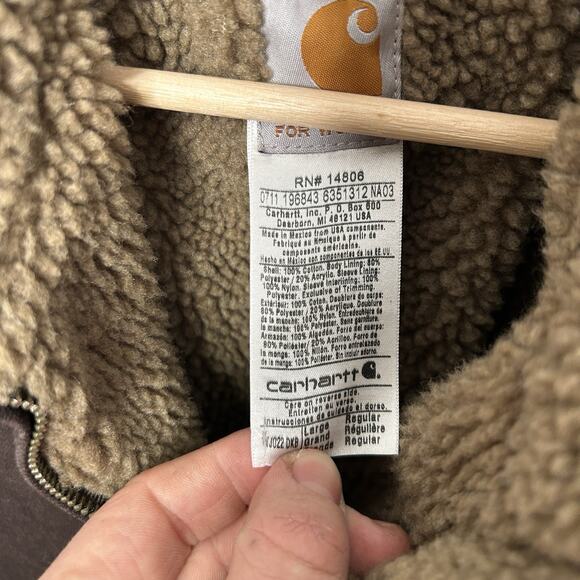 Vintage Carhartt Sherpa-Lined Jacket “Dark Brown” WJ022 DKB - Picture 8 of 10